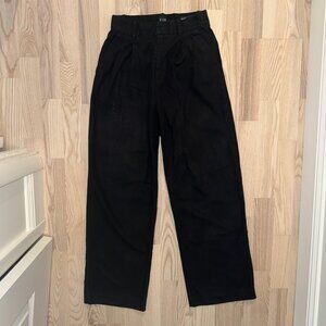 GAP 365 High Rise Linen-Blend Trousers Black Size 00